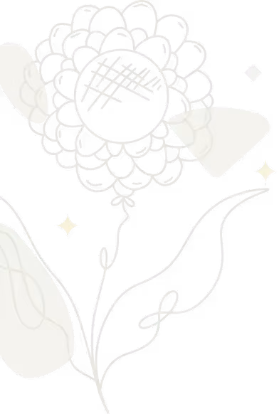 Delicate line drawing of a sunflower with soft, layered petals